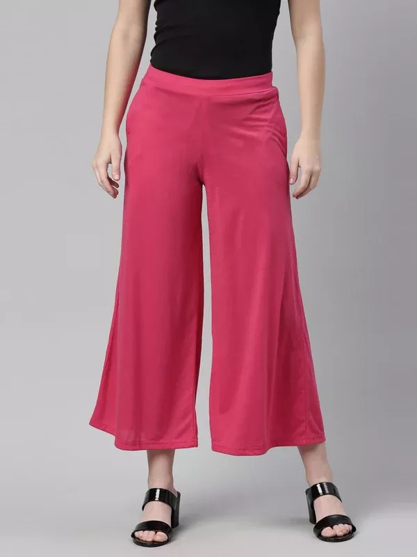 Souchii Pink Knitted Ethnic Palazzos - 28