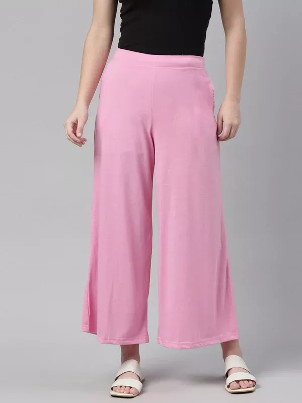 Souchii Pink Knitted Palazzos - 28