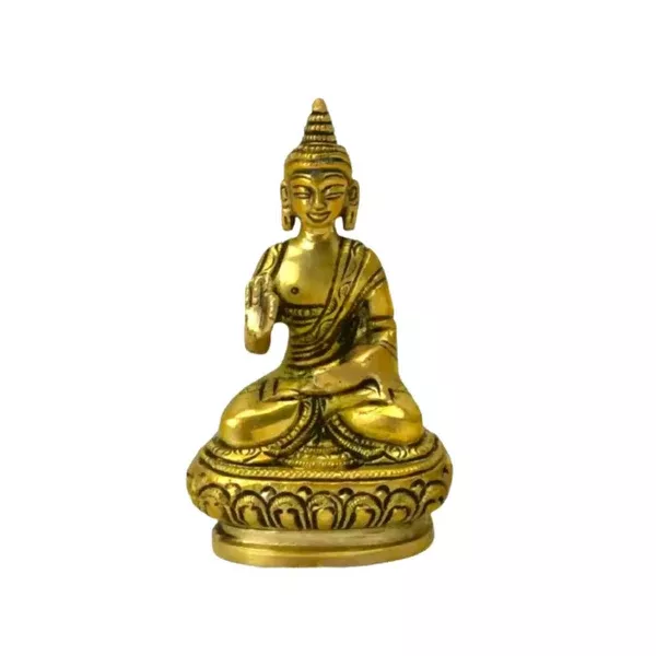 Tamas Brass Buddha Idol Decorative Showpiece (Golden)