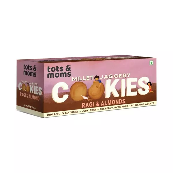 Tots and Moms Millet & Jaggery Cookies with Ragi & Almonds - 150 gm