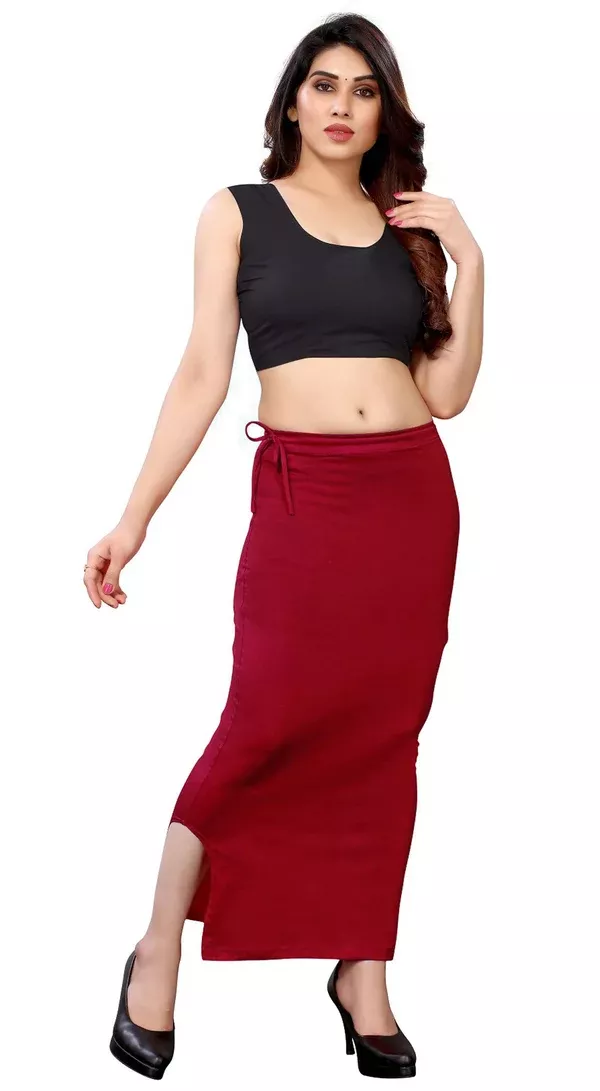 Vamika Maroon Cotton Lycra Petticoat