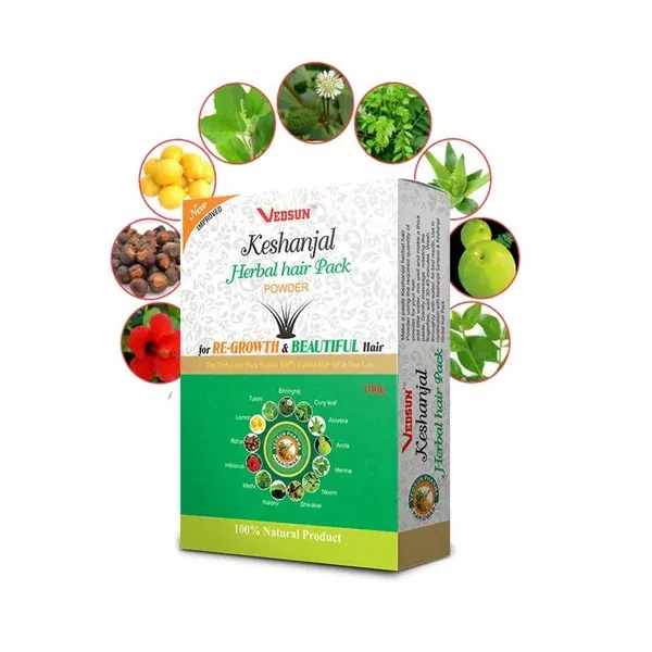 Vedsun Keshanjal Herbal Hair Pack Powder - 100 gm
