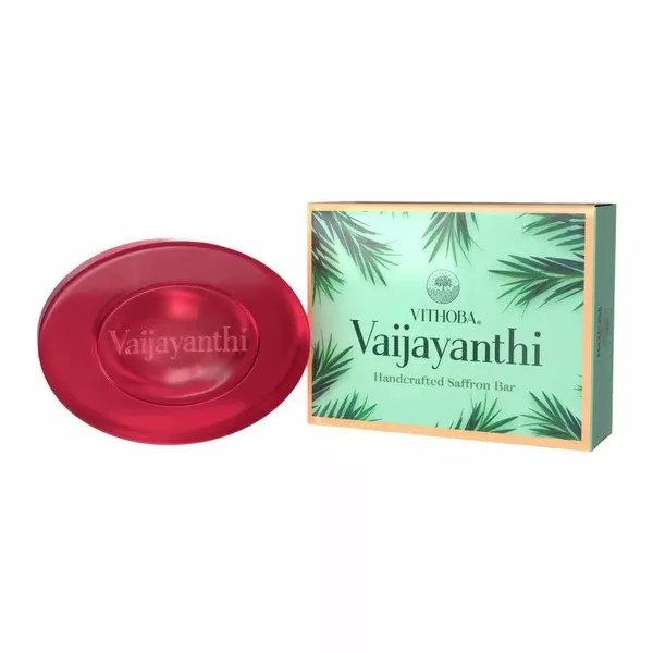 Vithoba Ayurvedic Vaijayanthi Handcrafted Saffron Soap Bar - 75 gm