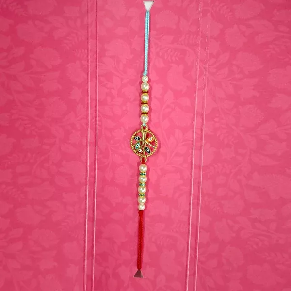 White Pearls Design Rakhi