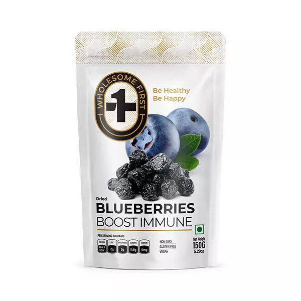 Wholesome First Dried Blueberries - 150 gm