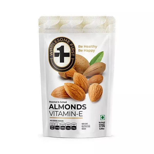 Wholesome First Roasted & Salted Almonds - 170 gm