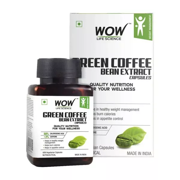 Wow Life Science Green Coffee Bean Extract Vegetarian Capsules - 60 caps