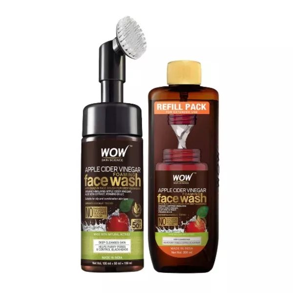 Wow Skin Science Apple Cider Vinegar Foaming Face Wash Combo - Combo