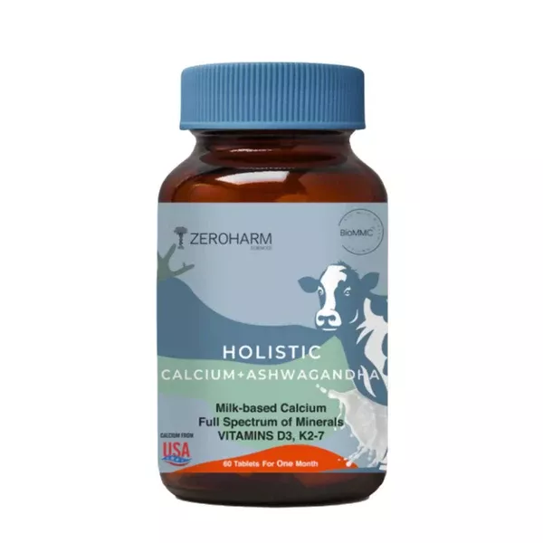 Zeroharm Holistic Calcium + Ashwagandha Tablets - 60 tabs