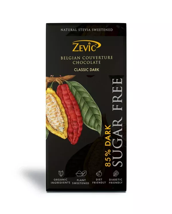 Zevic 85% Dark Belgian Couverture Chocolate - 90 gm