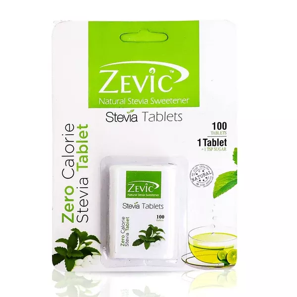 Zevic Stevia White Tablets - 100 tabs - Pack of 2