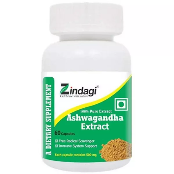 Zindagi Ashwagandha Extract Capsules - 60 caps