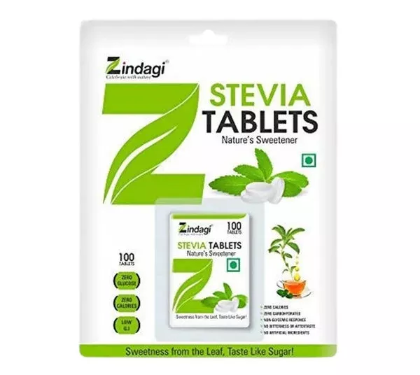 Zindagi Stevia Nature's Sweetener Tablets - Pack of 2 - 100 tabs