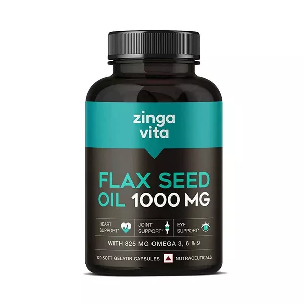 Zingavita Flaxseed Oil 1000 mg Softgel Capsules - 120 caps