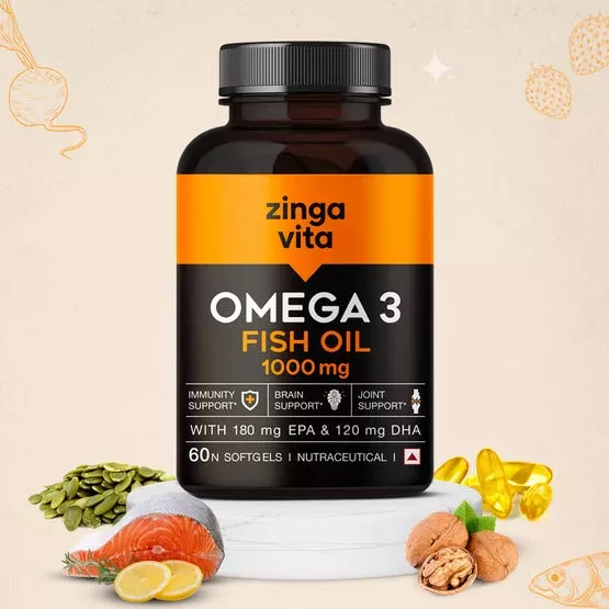 Zingavita Omega 3 Fish Oil 1000mg Softgels - 60 softgels