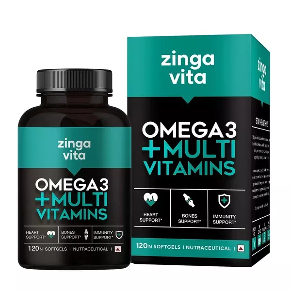 Zingavita Omega 3 + Multivitamins 1000mg Softgels for Men - 120 softgels