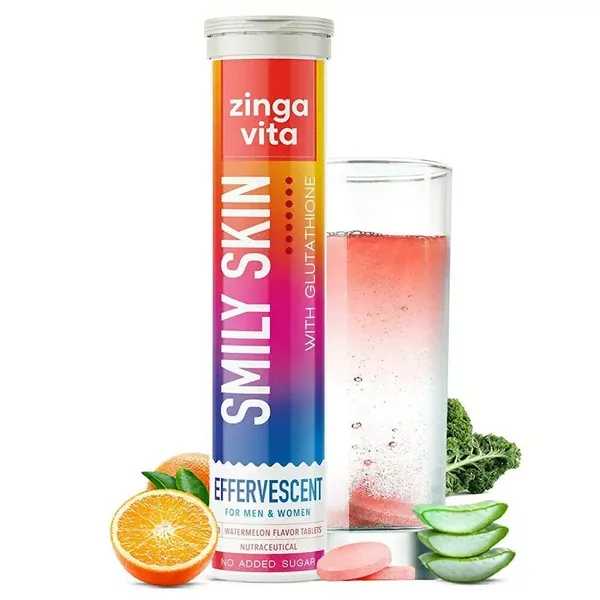 Zingavita Smily Skin Effervescent Tablets (Watermelon Flavor) Sugar Free - 20 tabs