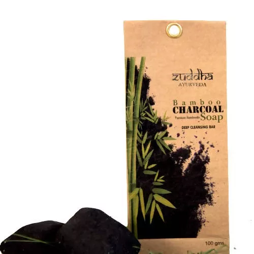 Zuddha Ayurveda Handmade Natural Charcoal Soap - 100 gm